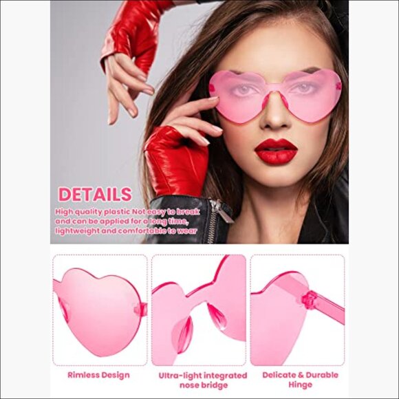 Polycarbonate Heart Shaped Sunglasses for Women, 100 Pairs Party Favor main image 4